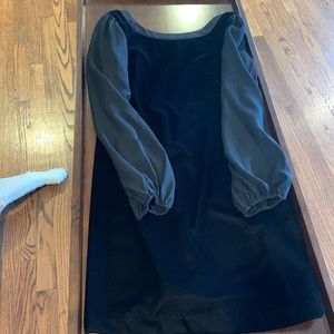 Black Velvet with long sheer sleeve